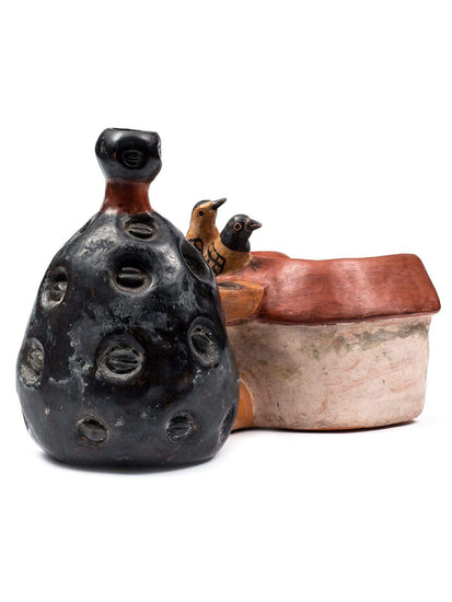 Whistling Vessels Huaco Silbador-Peruvian Water Whistling Vessel - Bird Pair