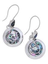 Wire Earrings 950 Sterling Silver Shell Inlay Wire Earrings