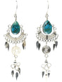 Wire Earrings Apatite Alpaca Silver Stone & Spiral Earrings