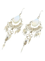 Wire Earrings Moonstone Alpaca Silver Curlicue Wire Earrings