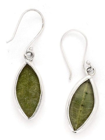 Peruvian Silver Coca Leaf Earrings