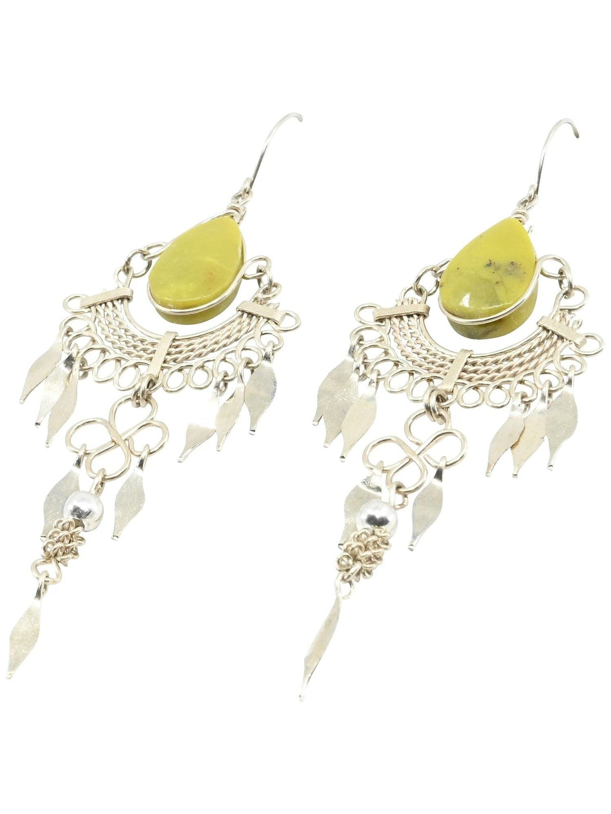 Wire Earrings Serpentine Alpaca Silver Curlicue Wire Earrings