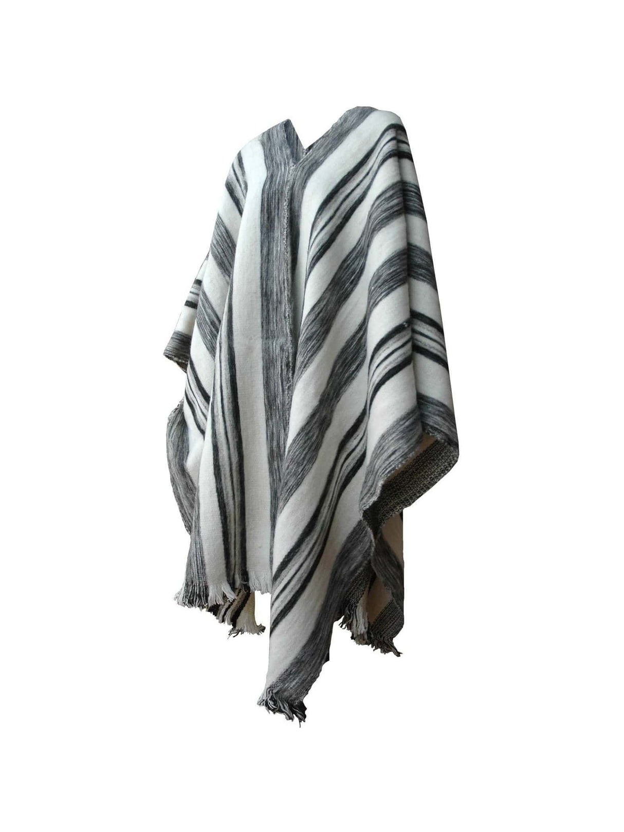 Wool Ponchos Black Bolivian "Uyuni" Wool Poncho