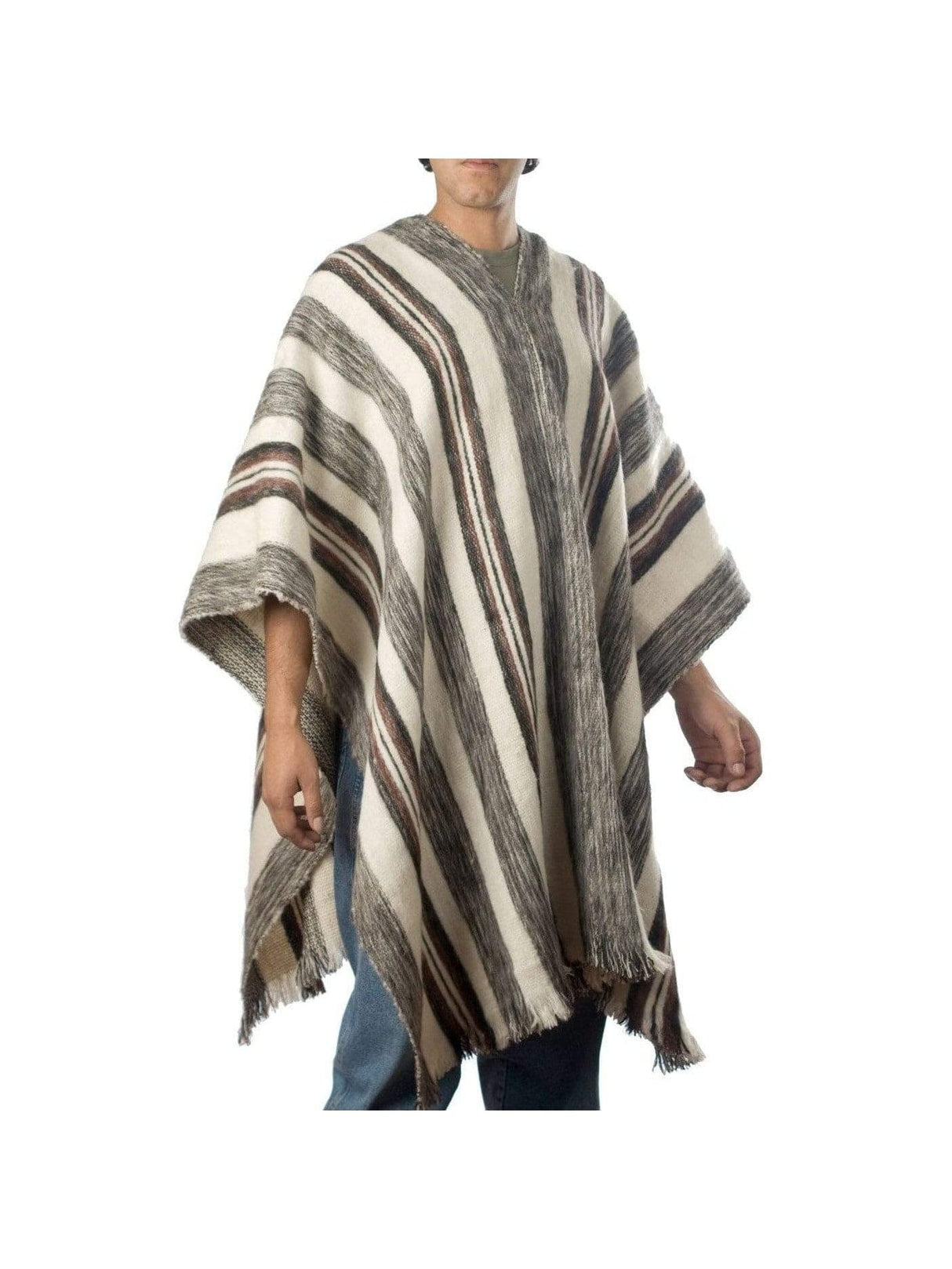 Wool Ponchos Brown Bolivian "Uyuni" Wool Poncho