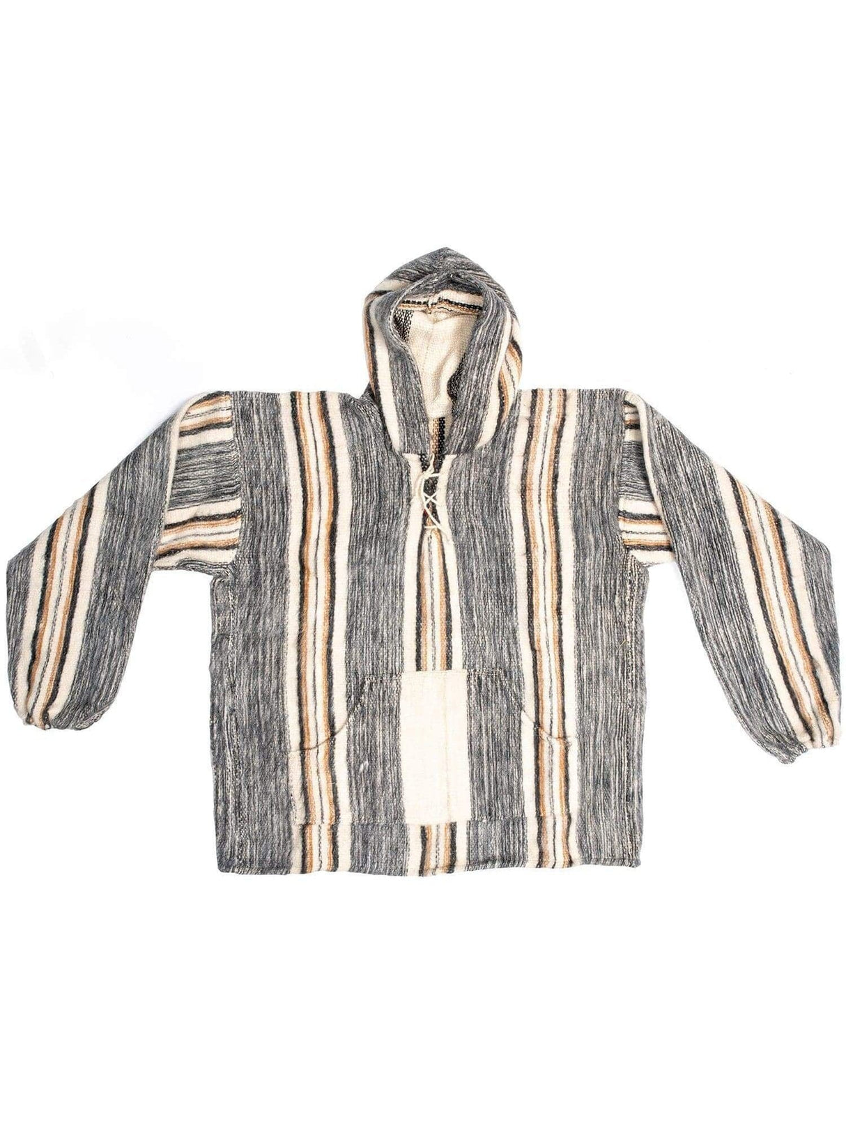 Wool Ponchos Medium / Gray-Brown Wool Hooded Sweater