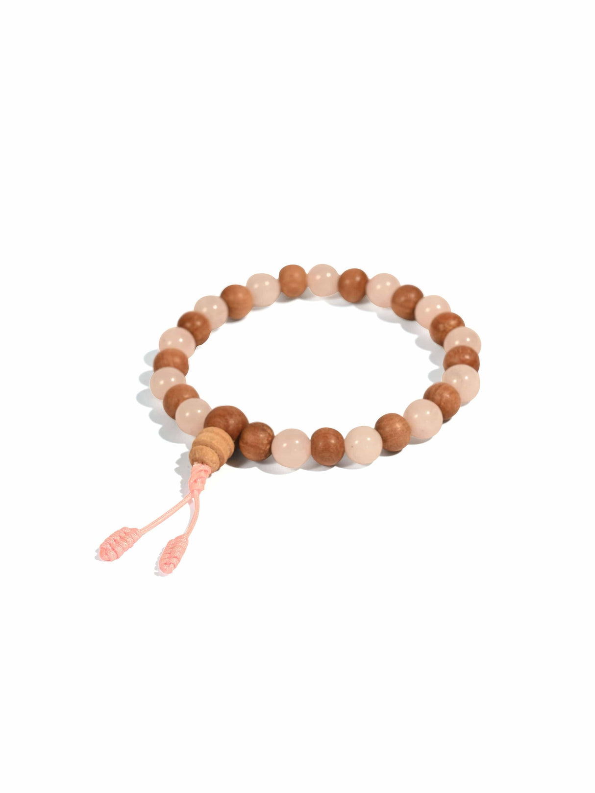Rose Quartz & Sandalwood Wrist Mala