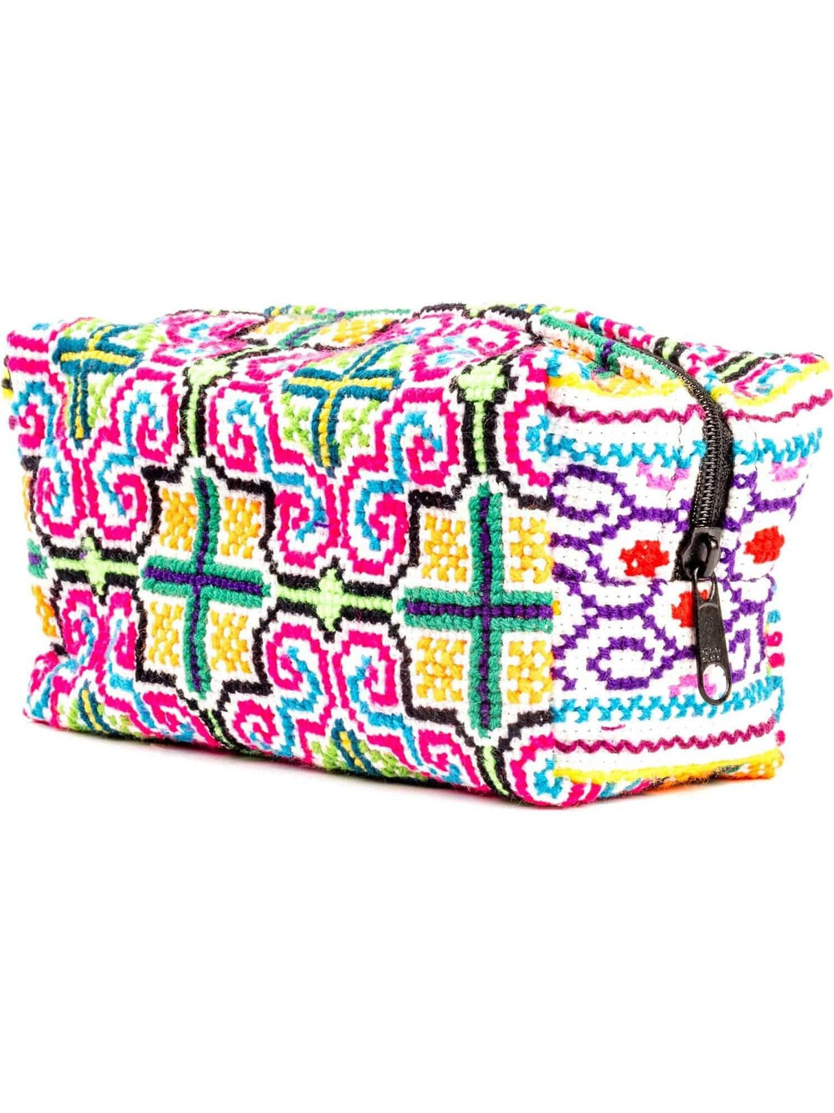 Zipper Bags Awaken Shipibo Embroidered Cube Zipper Pouch