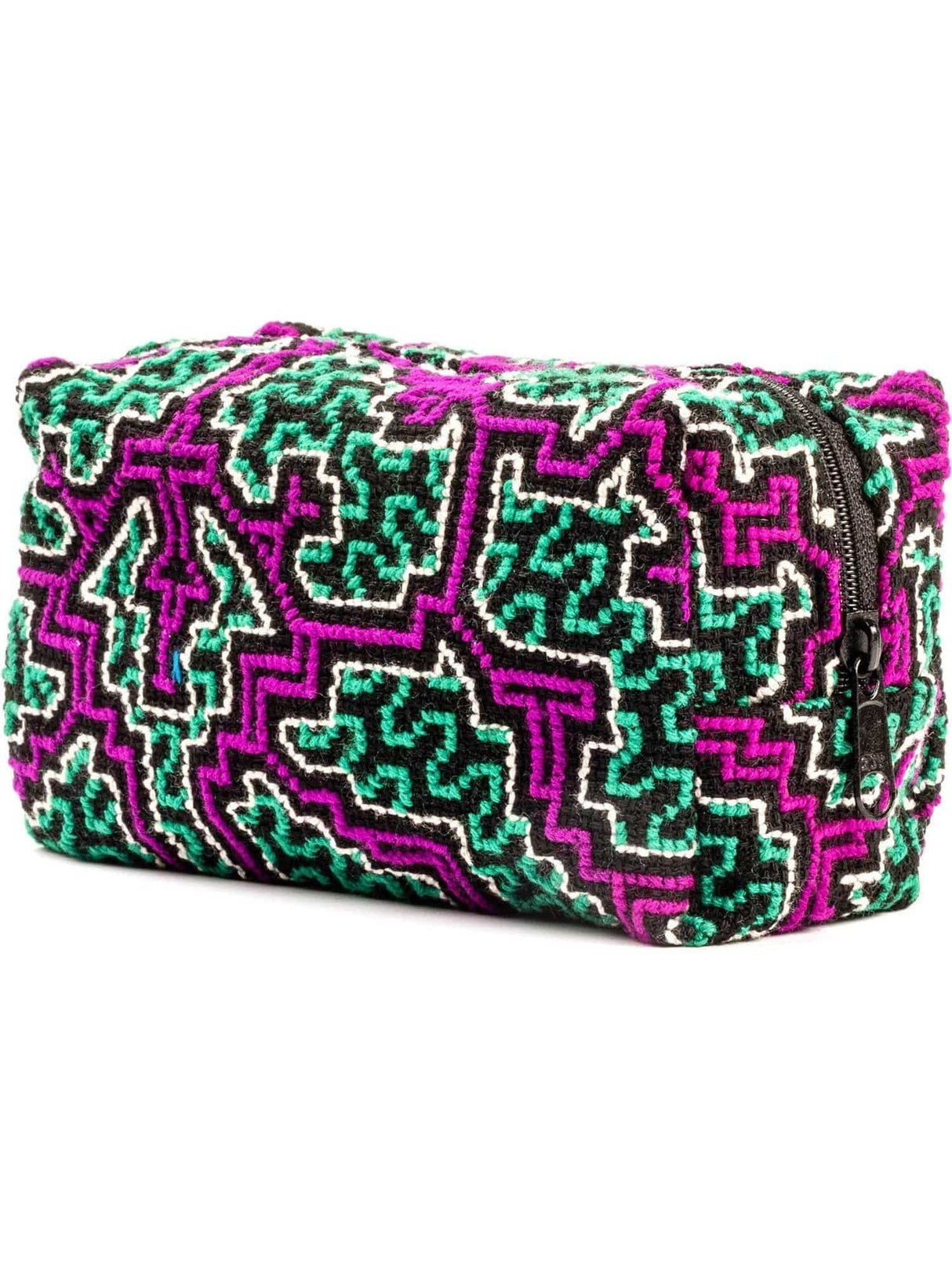 Zipper Bags Black Berry Shipibo Embroidered Cube Zipper Pouch