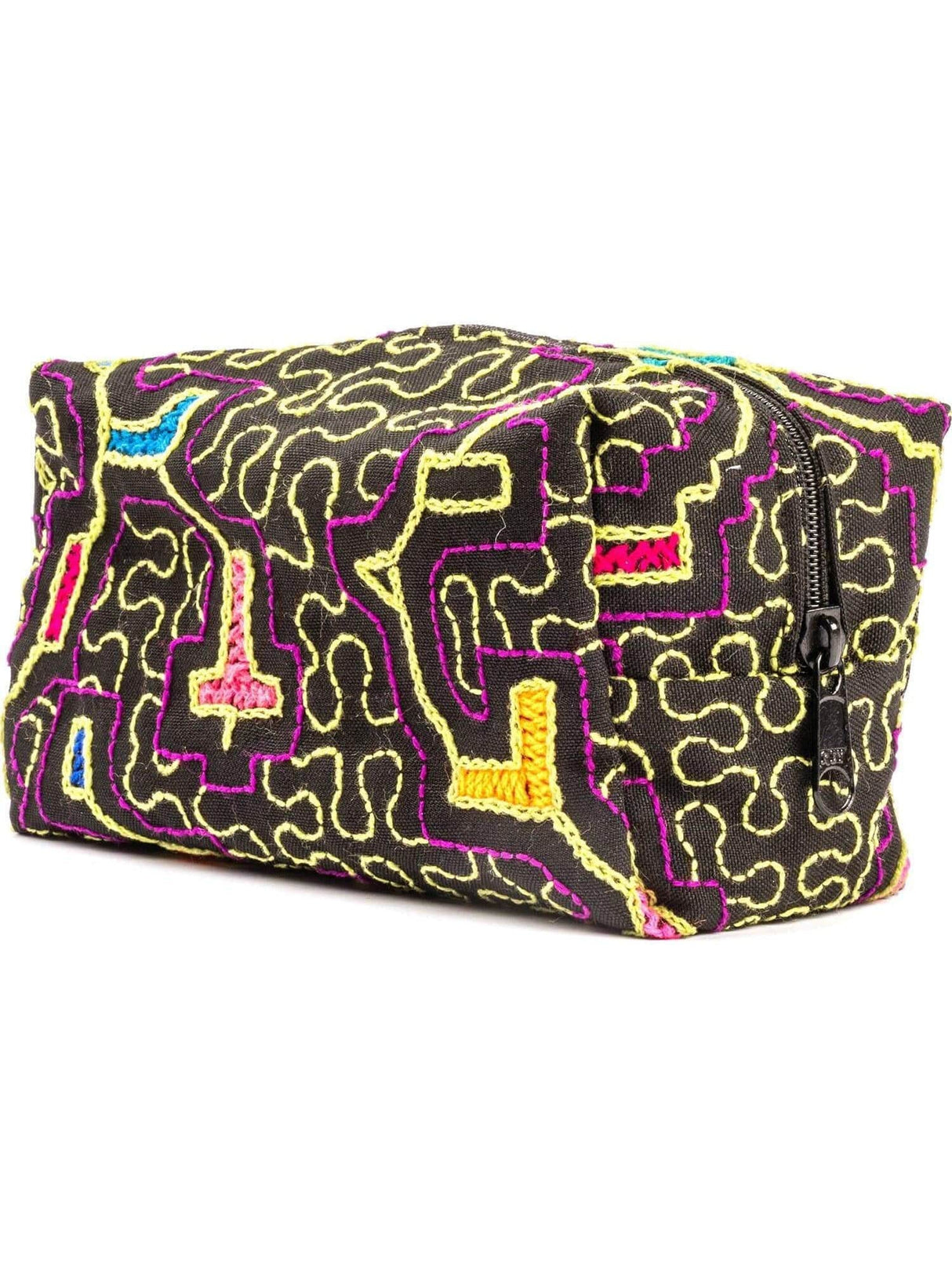 Zipper Bags Pavo Shipibo Embroidered Cube Zipper Pouch